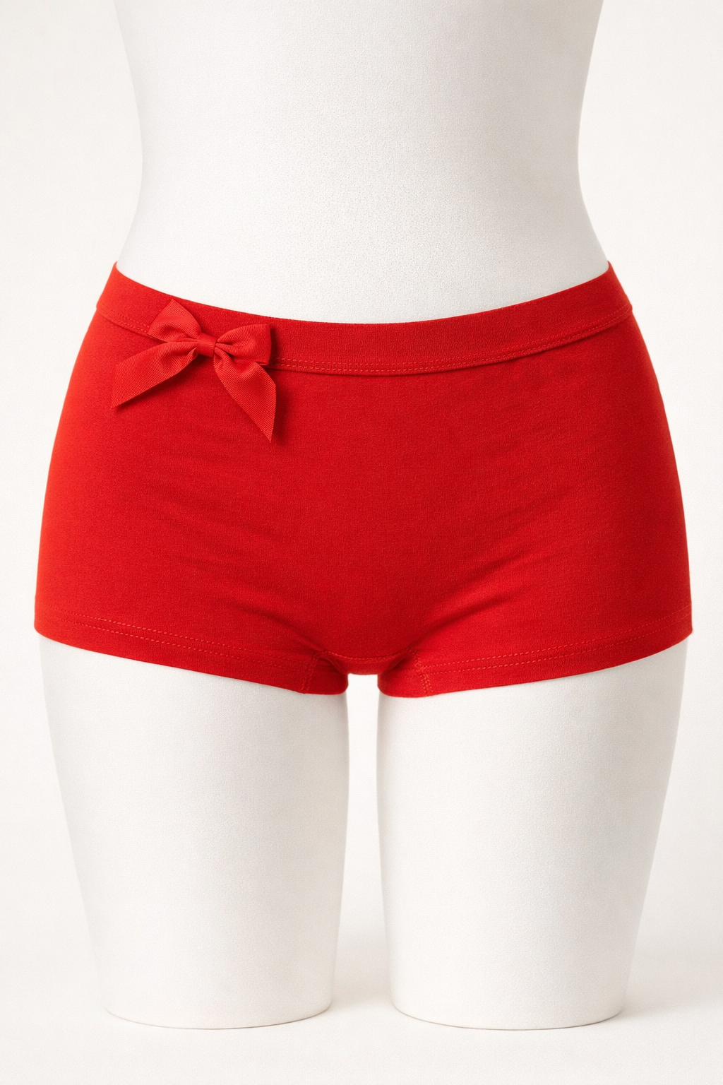 شورت نخی پادار کش پهن ساده رنگ قرمز زنانه برند الماس