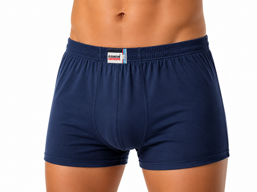 شورت نیم پا مردانه پنبه لاکرا سورمه ای برند رانین RANIN