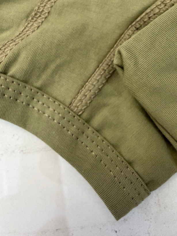 شورت پادار نخی مردانه نسکافه ای دوخت فاق و دور ران
